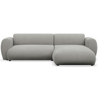 ECKSOFA Emia Hellgrau rechts - Hellgrau/Schwarz, Kunststoff/Textil (156/262cm) - Selsey