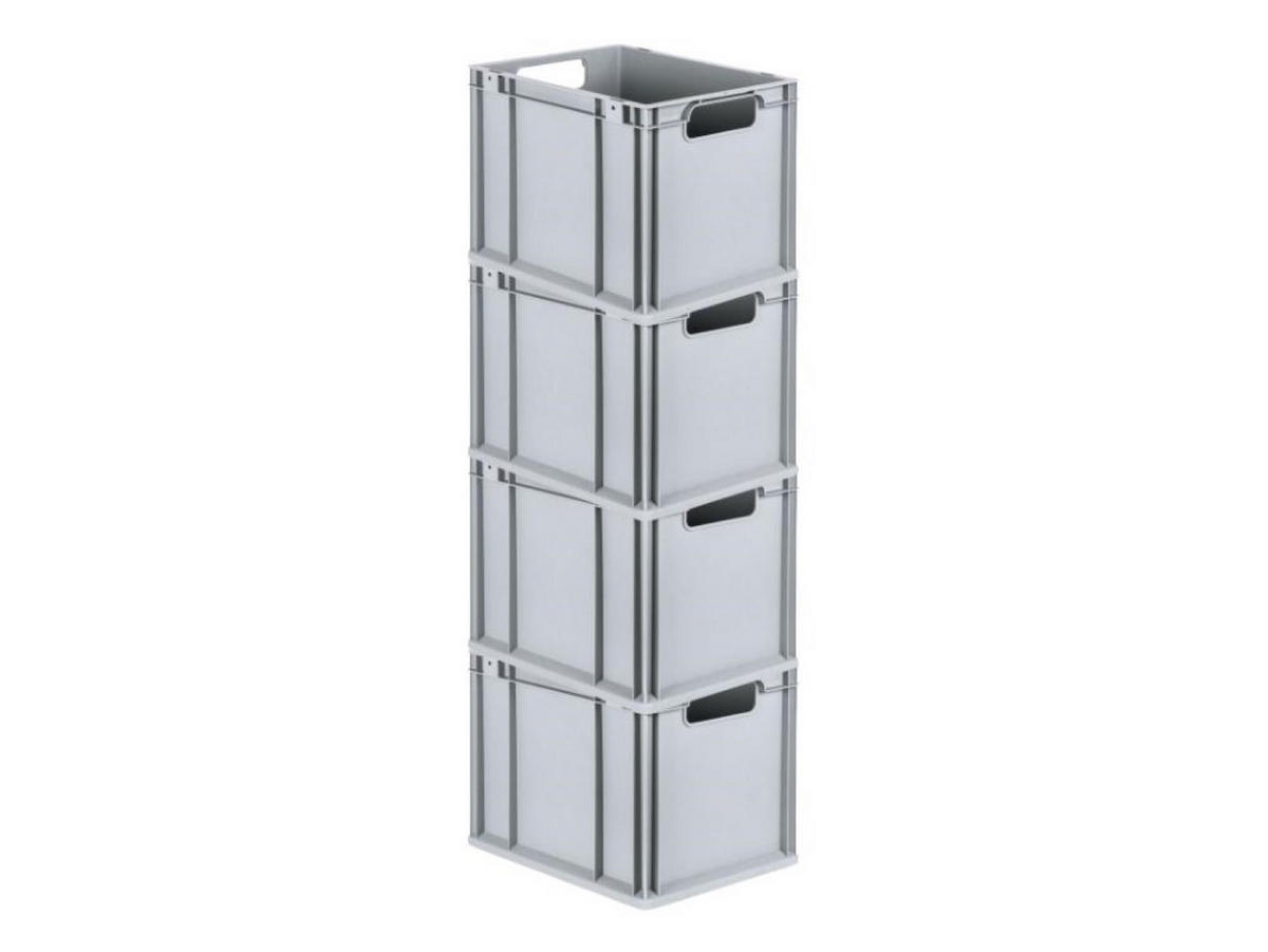 EUROBOX 4x Nextgen Economy Griffe Offen 32x30x40cm 30 Liter - Grau, Kunststoff (30/32/40cm) - PROREGAL