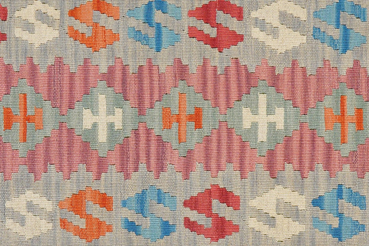 KELIM-LÄUFER handgewebt Gashgai Rosa 191/60 cm Schurwolle - Pink, Textil (60/191cm) - Looma