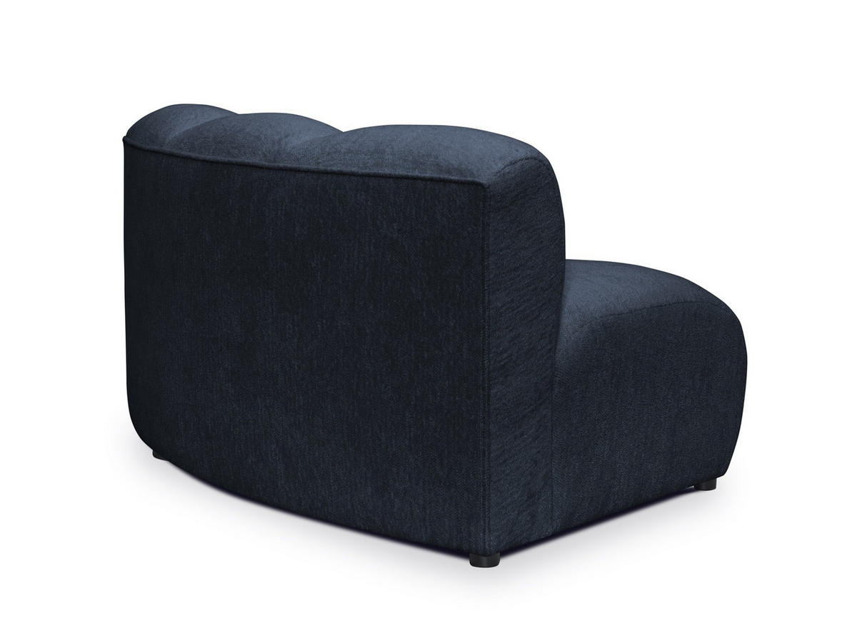 SOFAELEMENT Chenille Stoff Blau - Blau/Schwarz, Holzwerkstoff/Kunststoff (147/70/89cm) - Makamii