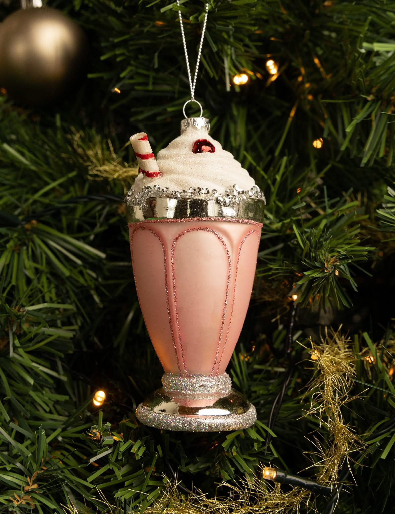 WEIHNACHTSKUGEL Milkshake 14 cm - Pink, Glas (7/14/1cm)