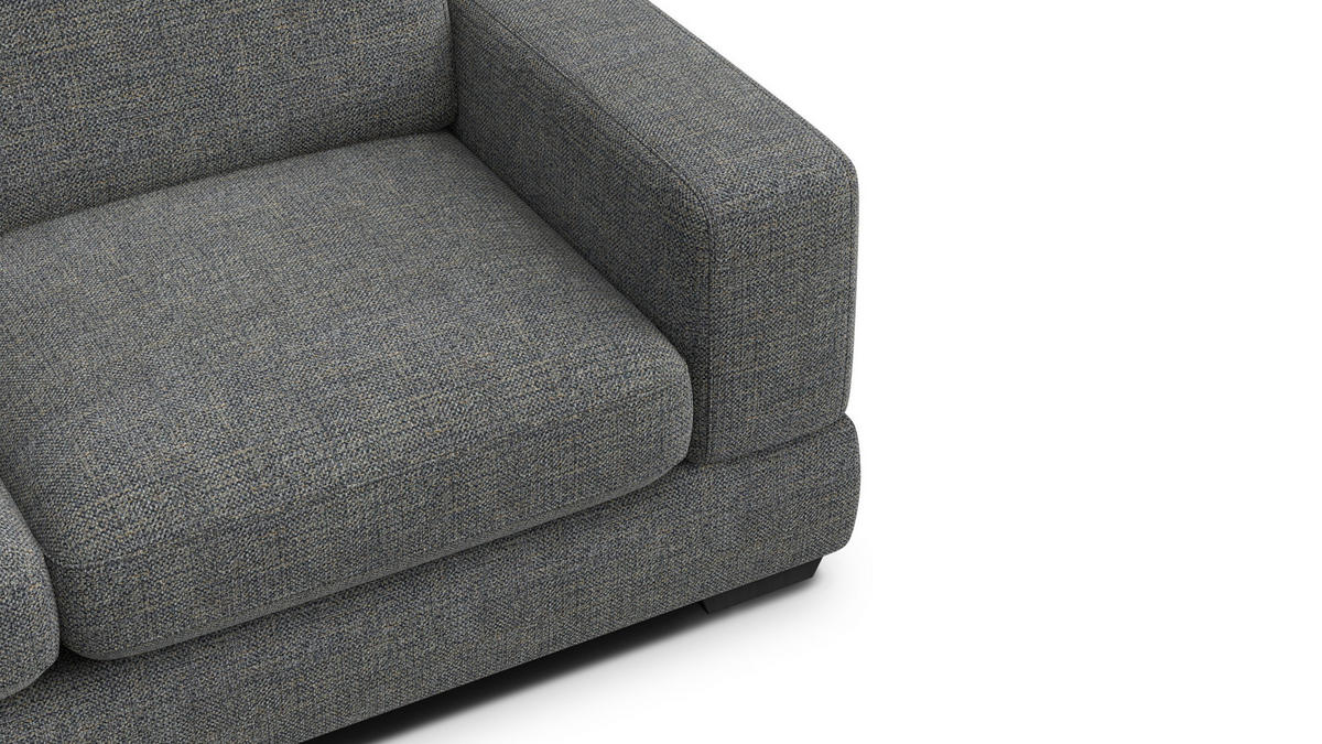 SOFA OTTO 3-Sitzer, anthracit - Schwarz/Grau, Holz/Textil (201/89/98cm) - Courtois Laville