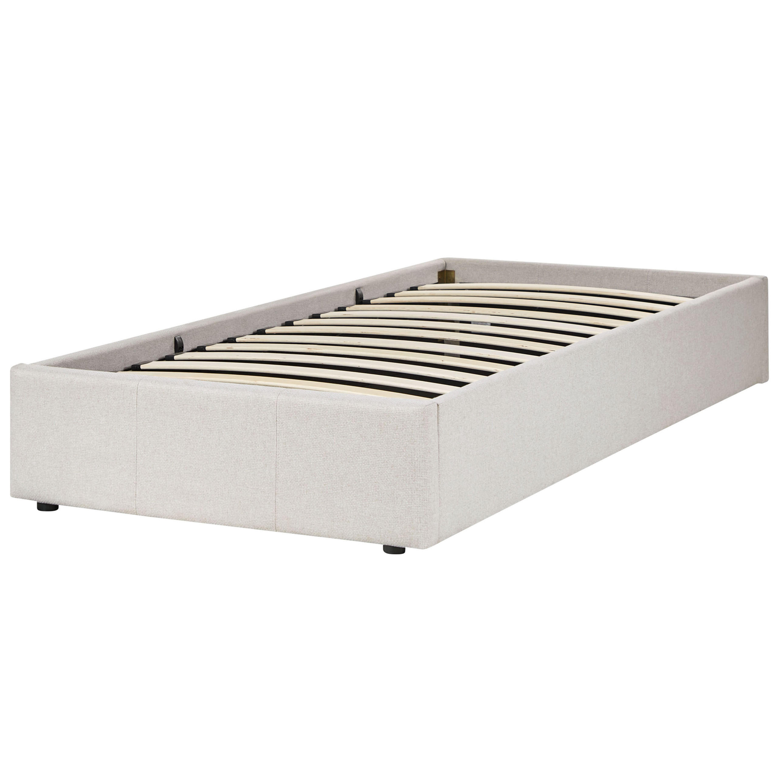 POLSTERBETT Beige 90/200 cm Dinan - Beige, Holz/Textil (90/200cm) - Beliani