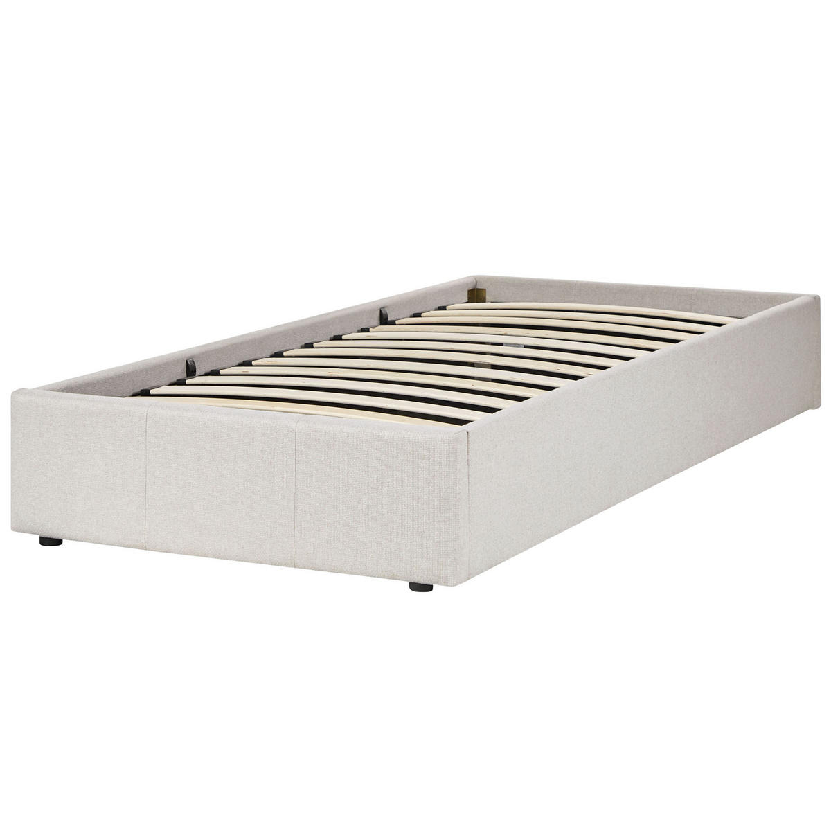 POLSTERBETT Beige 90/200 cm Dinan - Beige, Holz/Textil (90/200cm) - Beliani