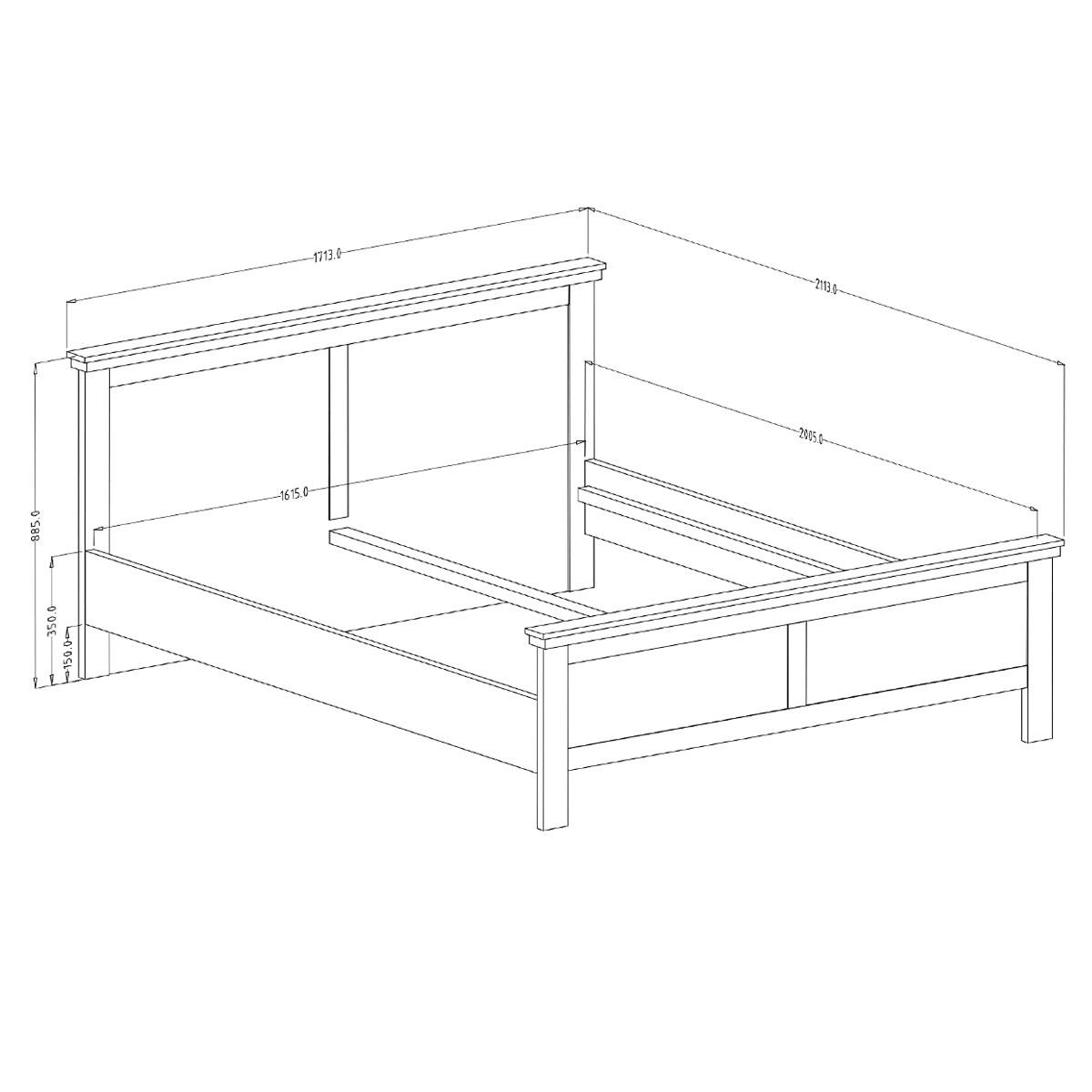 BETT 160/200 Martin Grün und Holz - Grün, Holzwerkstoff (160/200cm) - Petits-meubles