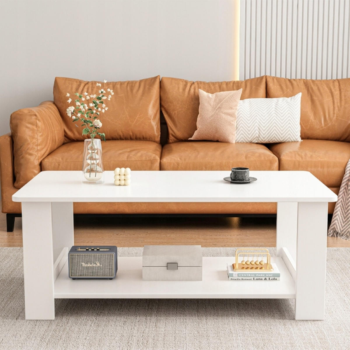 COUCHTISCH, weiß, 100/42/50 cm - Weiß, Holzwerkstoff (50/100/42cm)