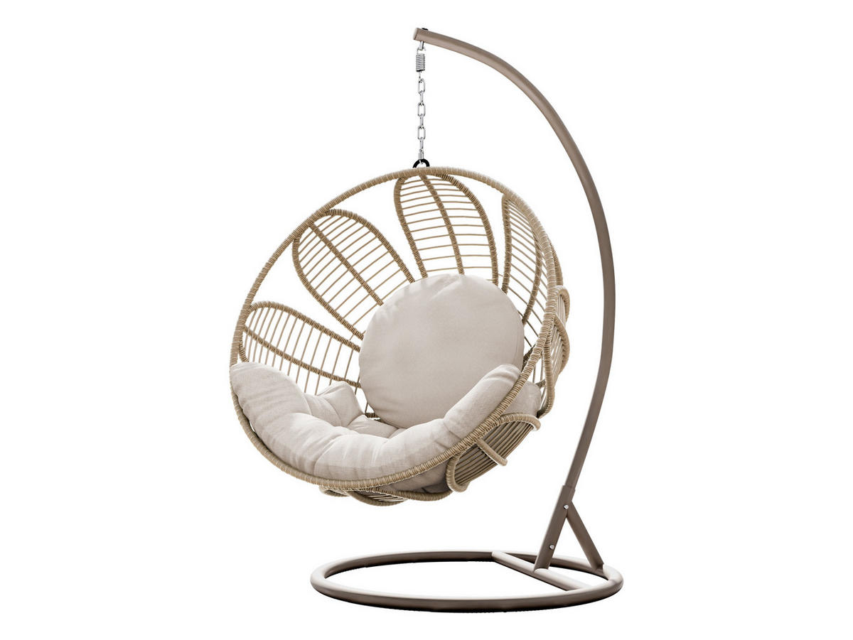 HÄNGESESSEL Floressa - Beige, Metall (106/195/105cm) - MIRJAN24