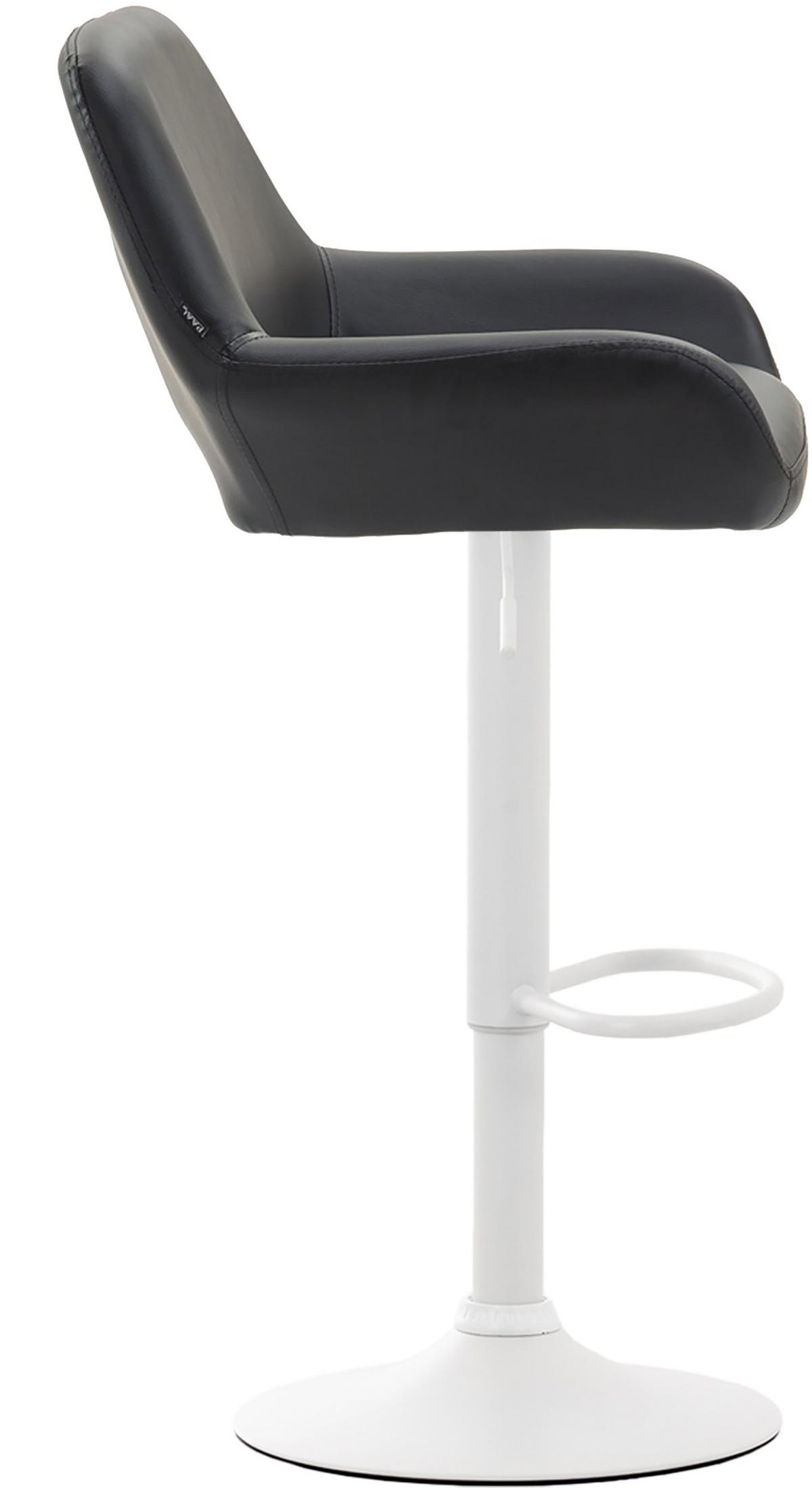 BARHOCKER Braga Kunstleder 89-109x51x52 cm schwarz - Schwarz, Leder (51/89/52cm) - furnicato