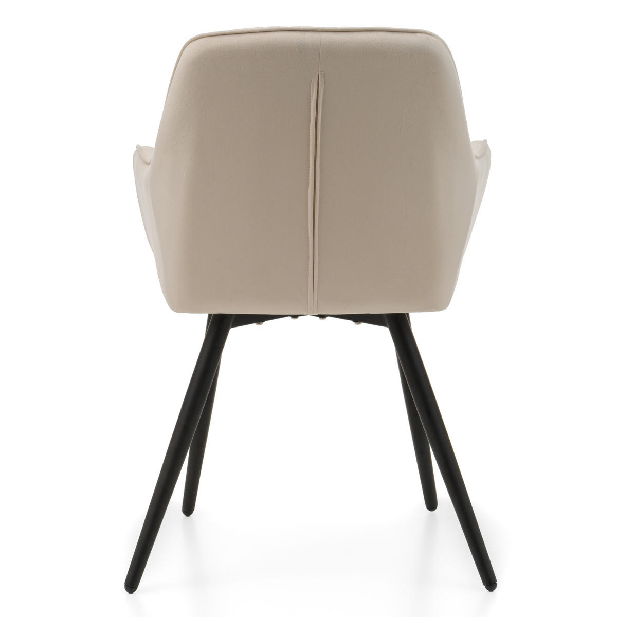 STUHL COLIN gespolsterter mit Steppung - beige - Samt Velours - Ecru/Beige, Textil/Metall (58/87/61cm) - NEW HOME