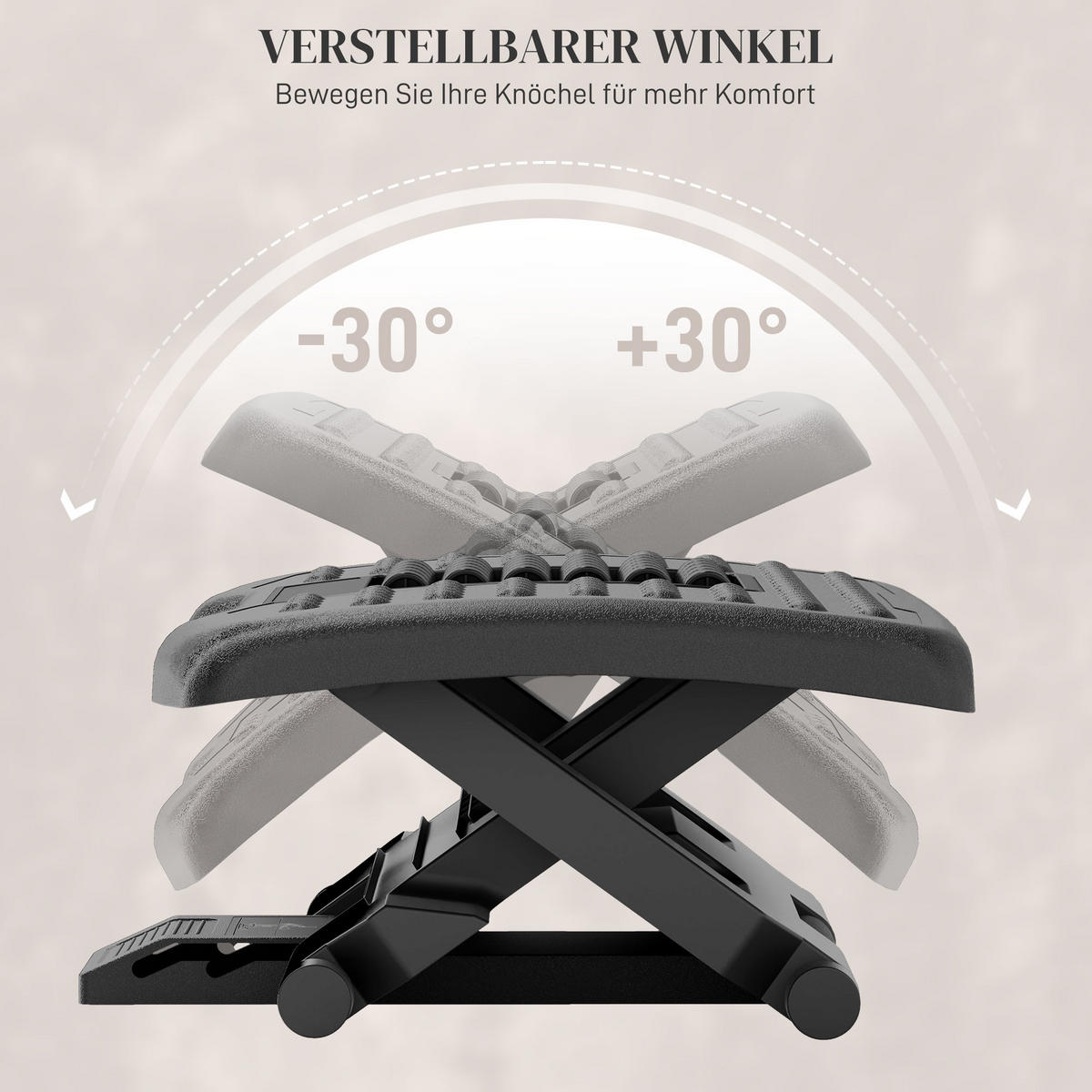FUSSSTÜTZE - Schwarz, Kunststoff (35/17/46cm) - HOMCOM