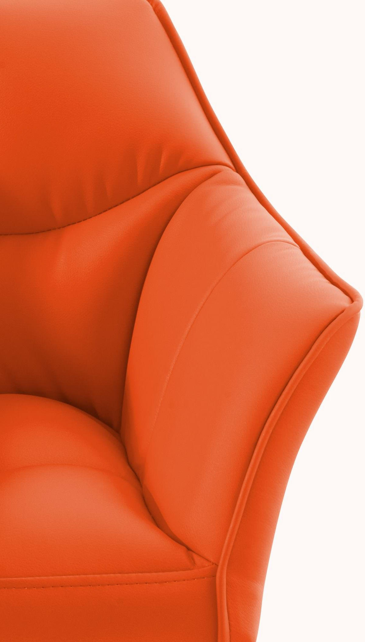 SESSEL Lederlook orange - Schwarz/Orange, Textil/Metall (64/75/48cm) - CLP