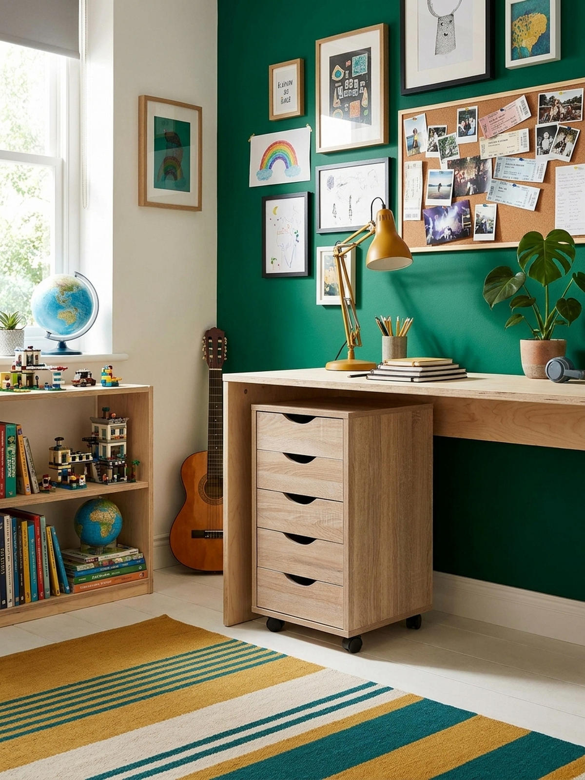 ROLLCONTAINER – MDF-Holz, Sonoma, 5 Schubladen, Rollen, für Büro oder Wohnzimmer - Beige/Schwarz, Holz/Kunststoff (38/64/33cm) - KADIMA DESIGN