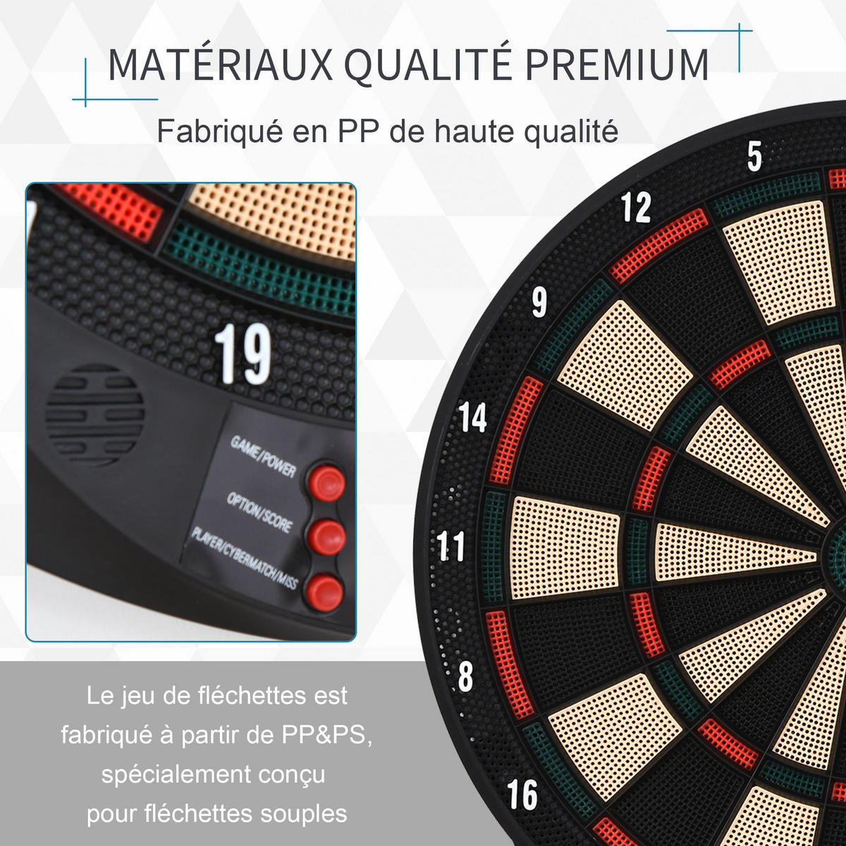 DARTSCHEIBE DE-18830 26 Spiele, 185 Variationen Schwarz - Schwarz, Kunststoff (2/44/39cm) - ComfortXL