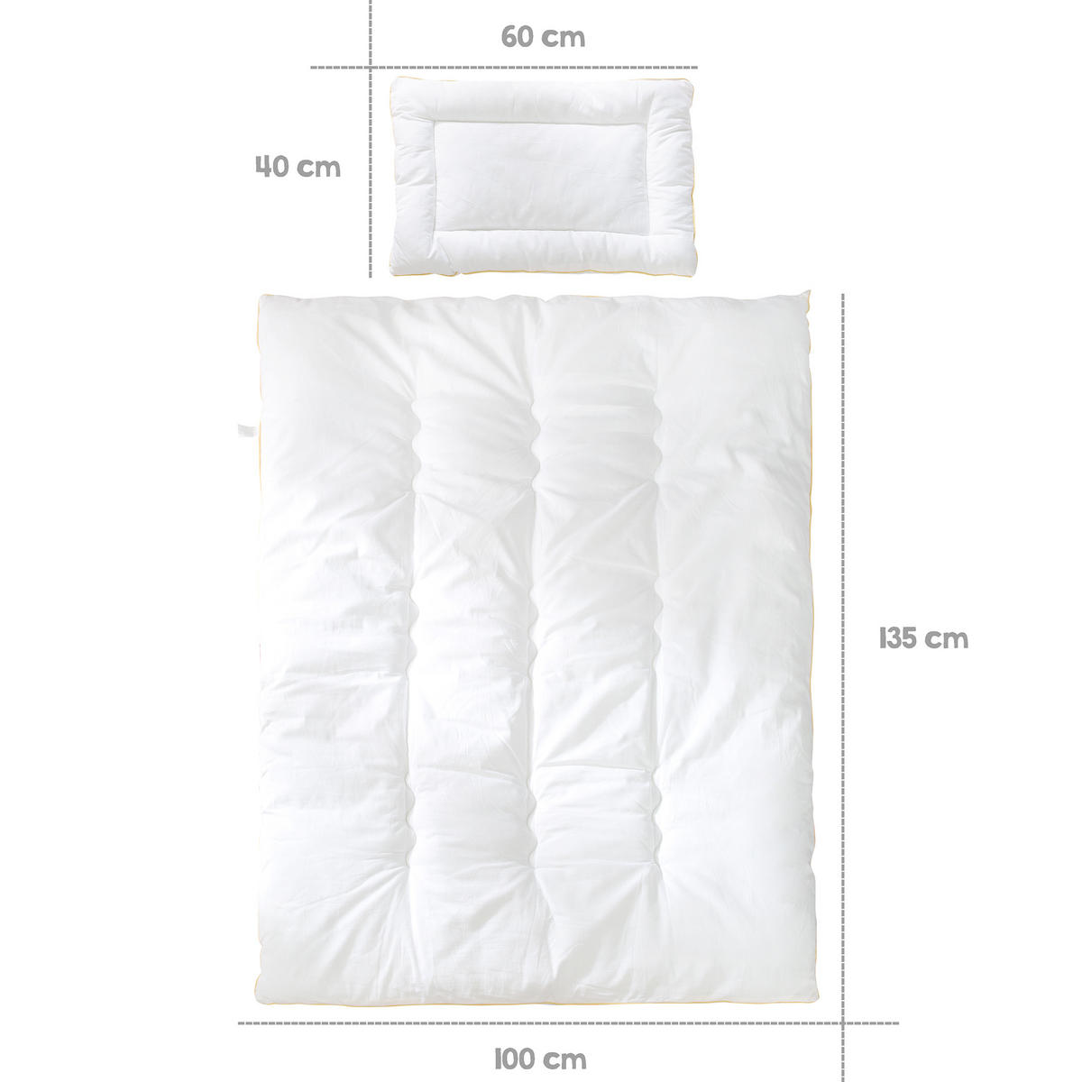 BETTINLETT 100 x 135 - Weiß, Textil (100/135cm) - Roba