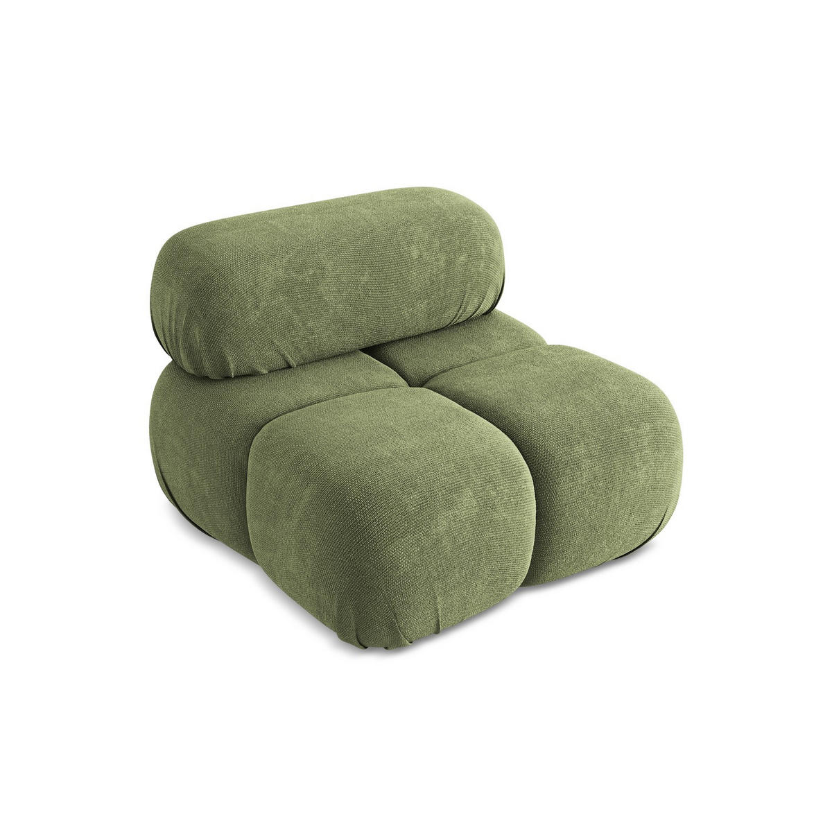 SESSEL Chenille Stoff Grün - Schwarz/Grau, Kunststoff/Textil (96/70/95cm) - LaMiaSofa