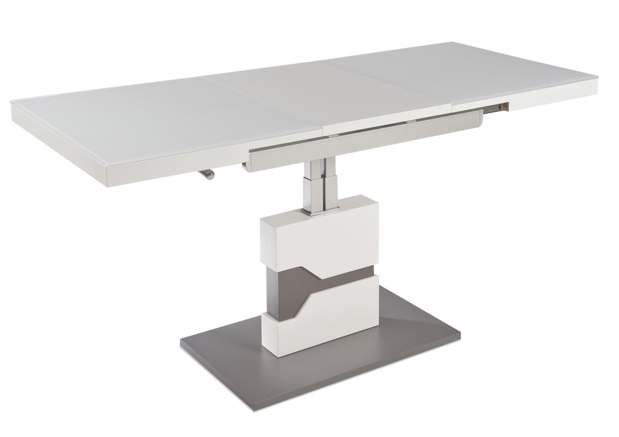 FUNKTIONSTISCH ausziehbar Caitrin 110(150) x 65 x 57-76 Couchtisch Weiß/Lava - Braun, Holz (110/65/57cm) - 58aufmkessel