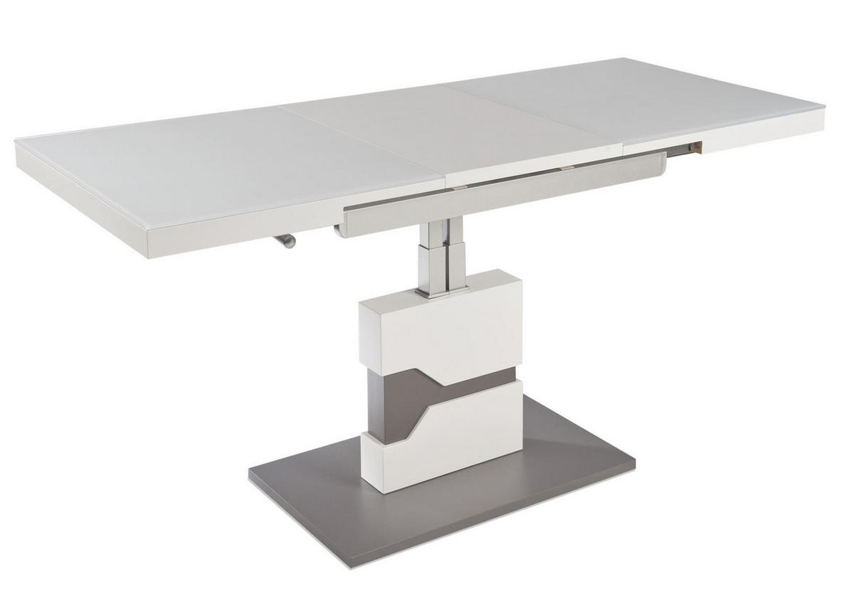 FUNKTIONSTISCH ausziehbar Caitrin 110(150) x 65 x 57-76 Couchtisch Weiß/Lava - Braun, Holz (110/65/57cm) - 58aufmkessel