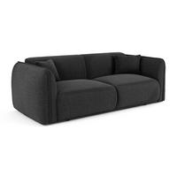 3-SITZER-SOFA LUSH Kettgewebe mit weichem Griff Dunkles Anthrazit 206cm - Dunkelgrau/Anthrazit, Textil (206/72.5/90cm) - Premium Interiors