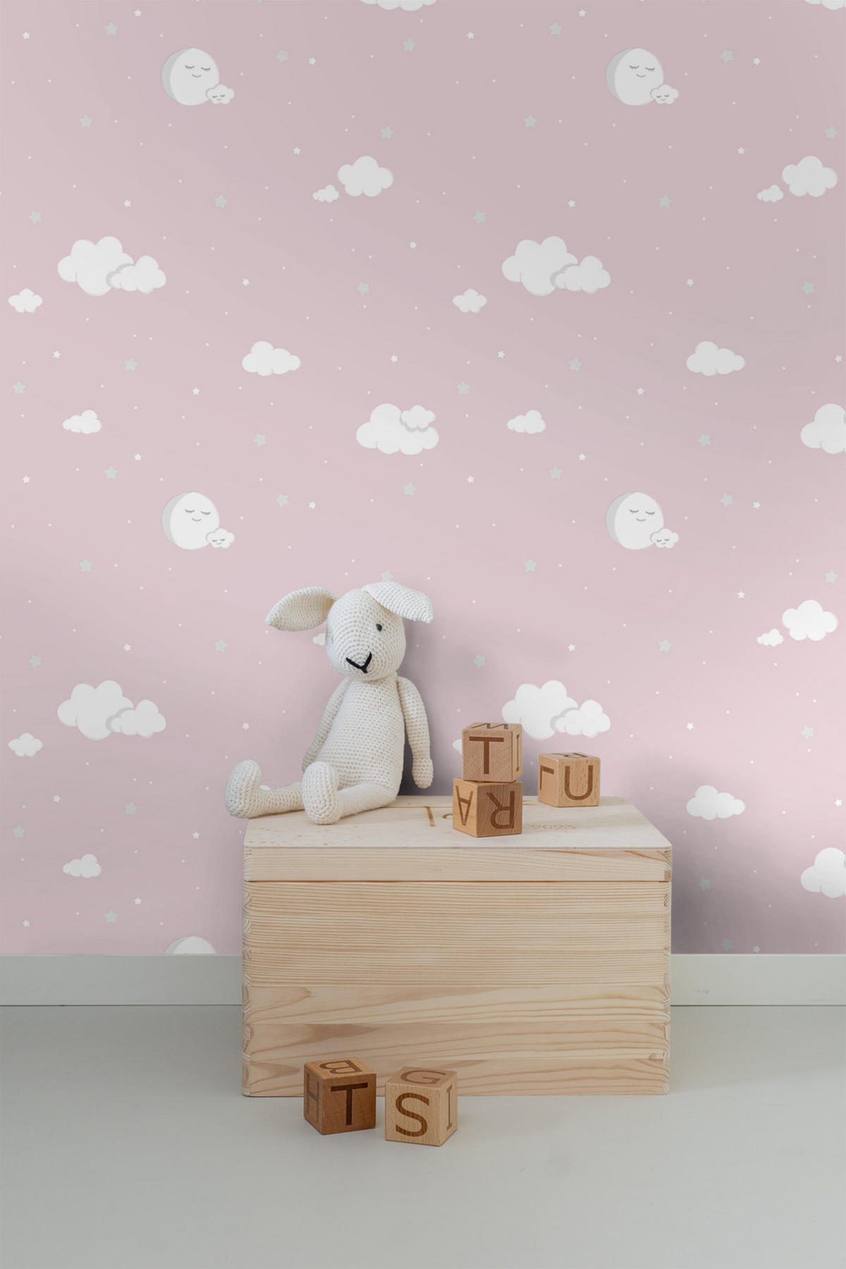 TAPETE kleine Wolken 53 cm x 10 m - Pink, Papier (53/0.1cm) - Sanders & Sanders