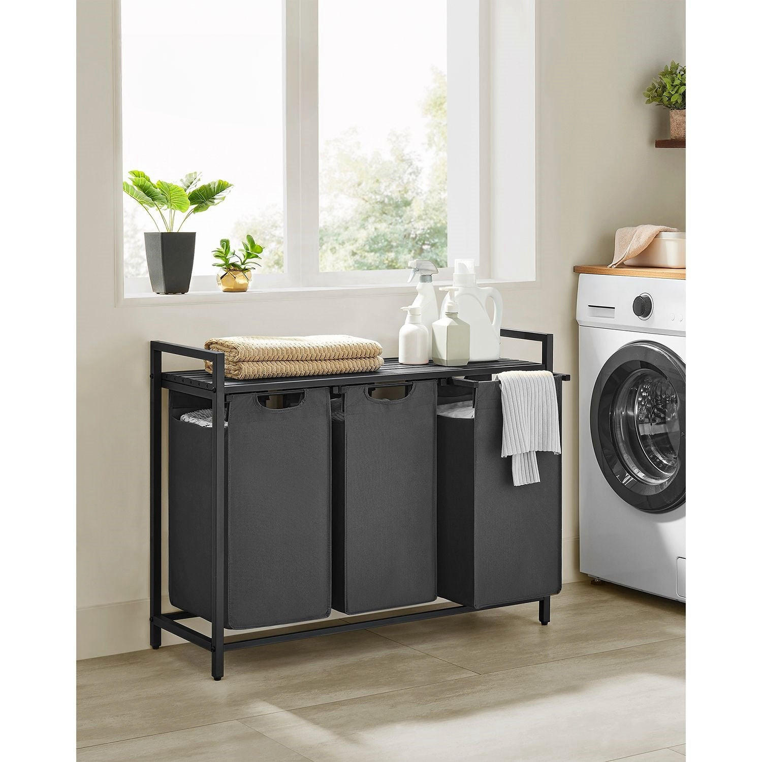WÄSCHEKORB KUWAIT CITY - Grau, Metall (33/72/92.5cm) - Hansiro