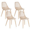 ESSZIMMERSTUHL 4er-Set Beige Montello - Beige/Braun, Kunststoff (46/84/54cm) - Beliani