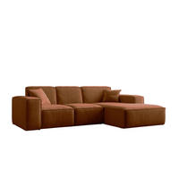 ECKSOFA L-Form Siena Stoff Salvador Kupfer Rechts - Orange, Holz (266/165cm) - Kaiser Möbel