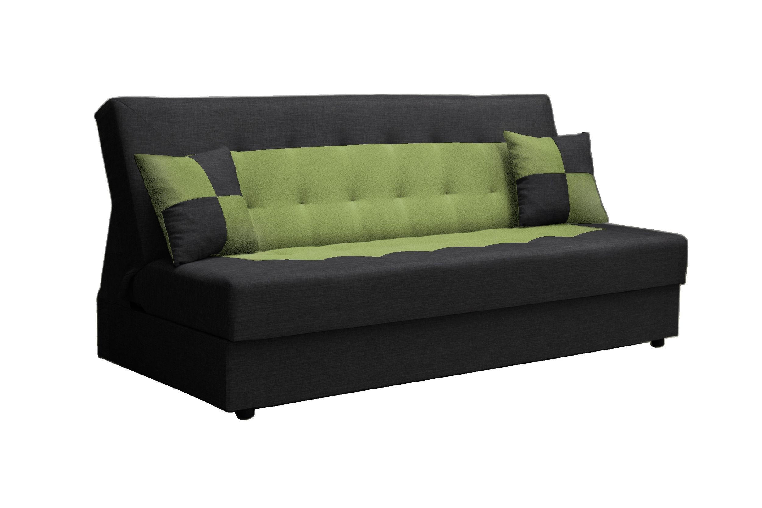 SOFA POLO mit Schlaffunktion SAWANA 14+35 mit Stauraum - Grün, Textil (80/96/192cm) - Bedante