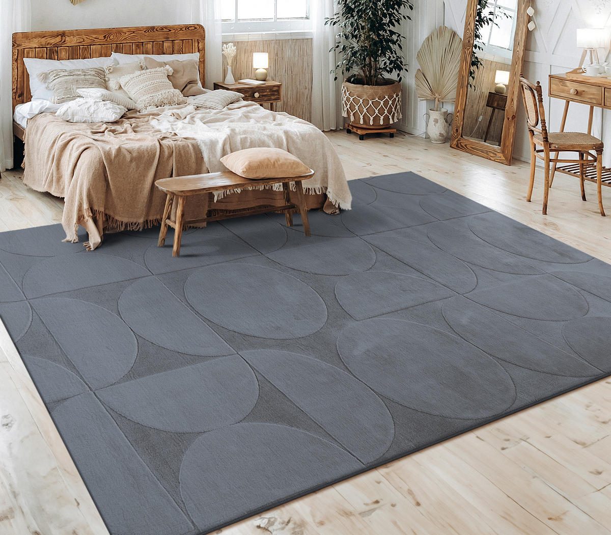 KURZFLORTEPPICH 160/220 cm Lelystad 526 - Anthrazit, Textil (160/220cm) - Paco Home