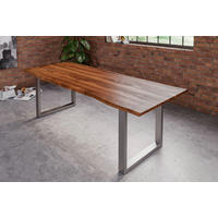 ESSTISCH HERO - Beige/Silberfarben, Holz/Metall (85/160/77cm) - SAM