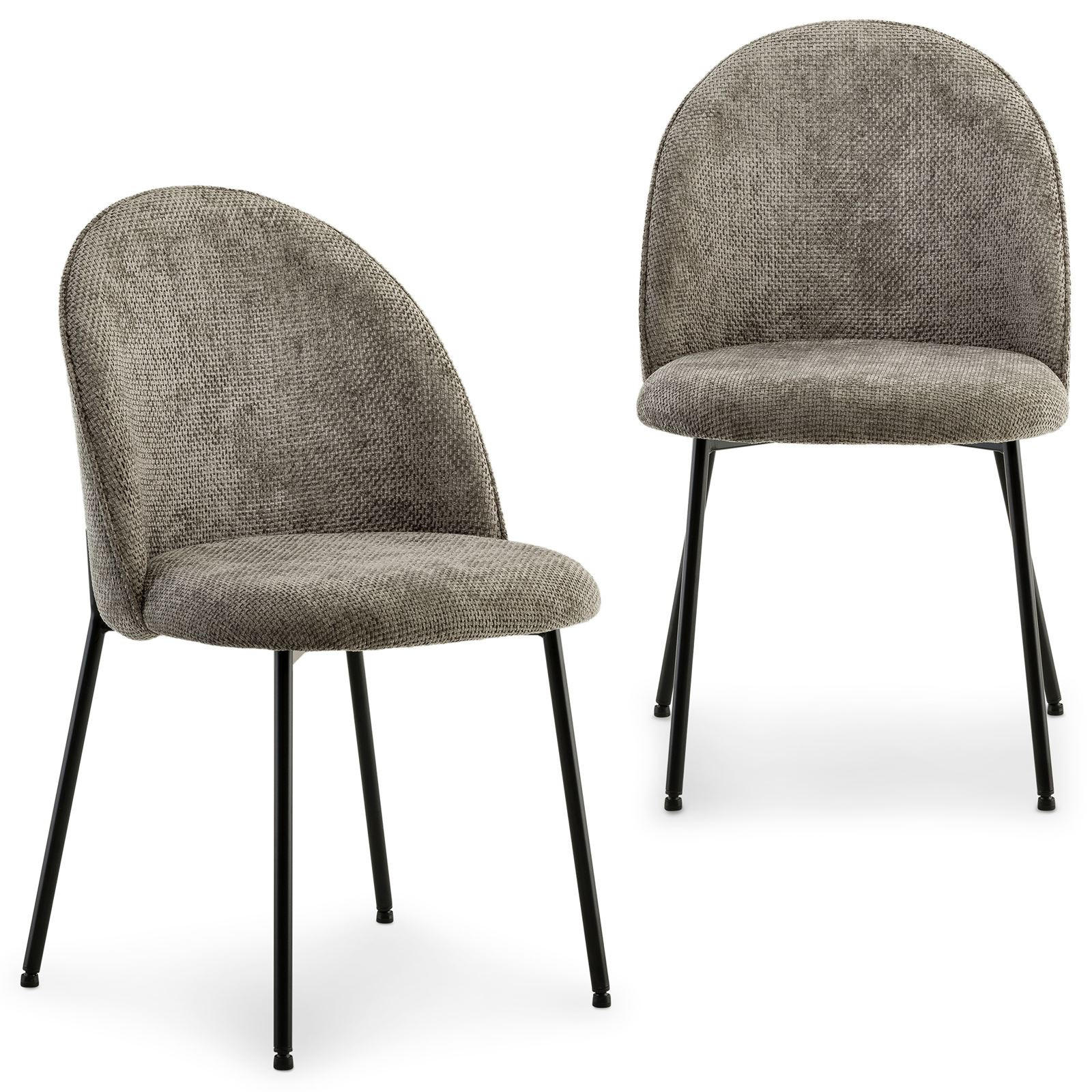 ESSZIMMERSTÜHLE CASSIE 2ER-SET - Grau, Textil (49/83/53cm) - IDIMEX