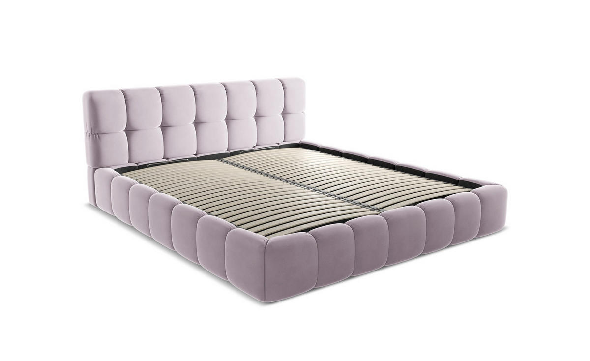 POLSTERBETT mit Bettkasten und Lattenrost 210x215 Grau - Taupe/Schwarz, Kunststoff/Textil (160/200cm) - Makamii