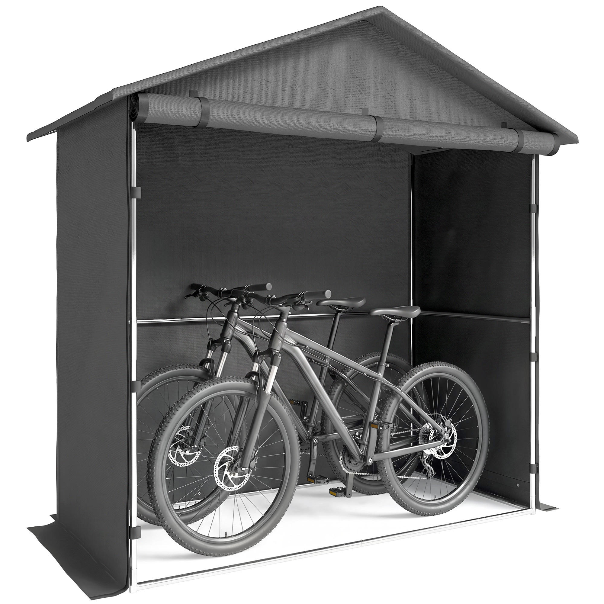 CARPORT Dunkelgrau 1 Stück - Dunkelgrau, Kunststoff/Metall (112/200/200cm) - GiPP