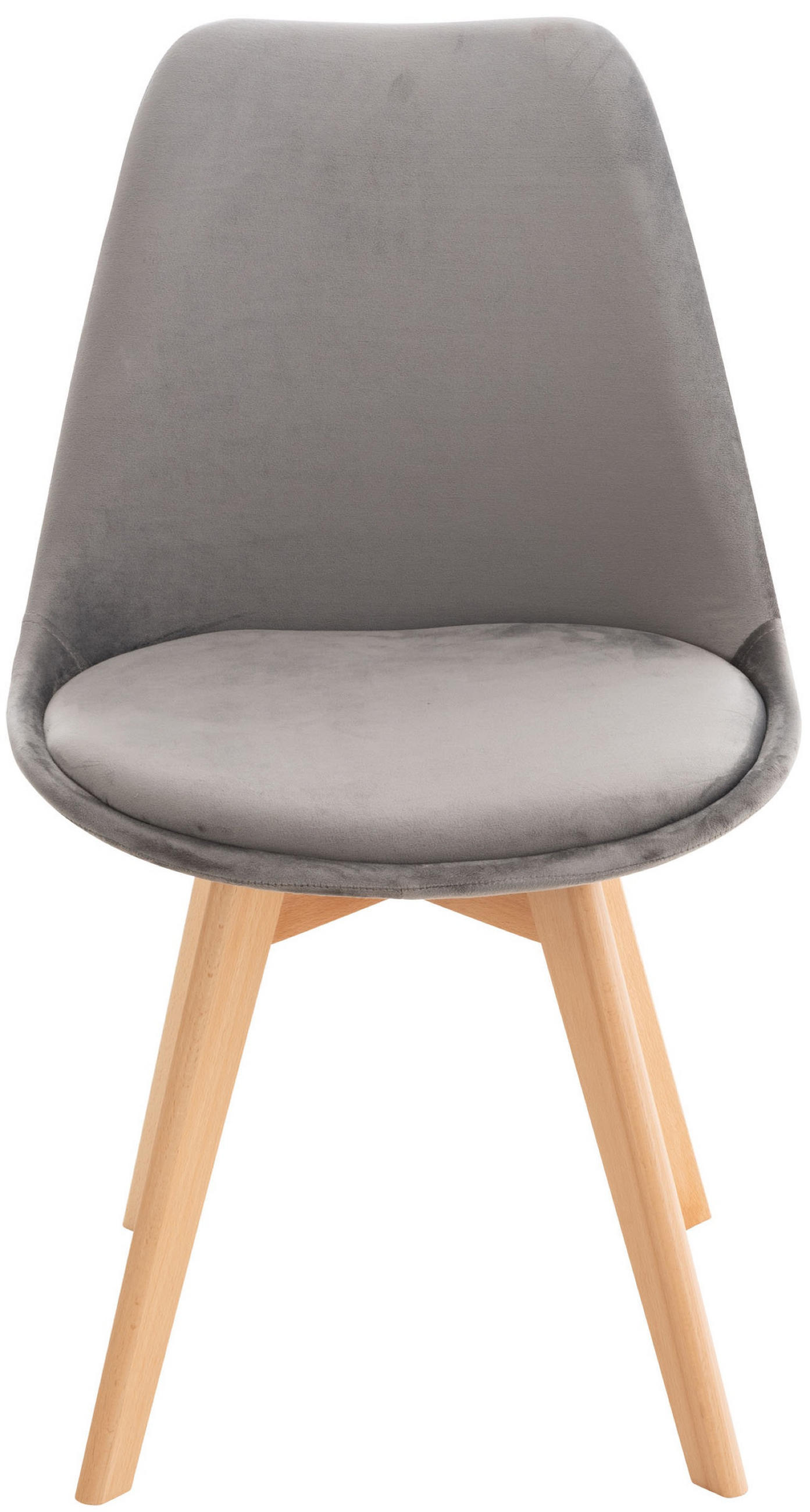 ESSZIMMERSTUHL Lines, Samt grau - Naturfarben/Grau, Holz/Textil (49/83/50cm) - TPFLiving