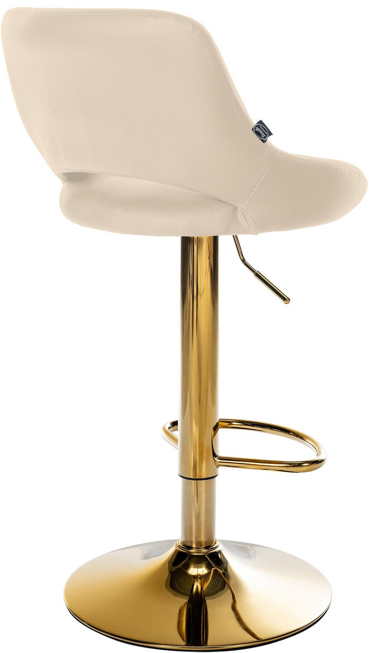 BARHOCKER Lederlook Creme - Goldfarben/Creme, Textil/Metall (47/85/48cm) - CLP