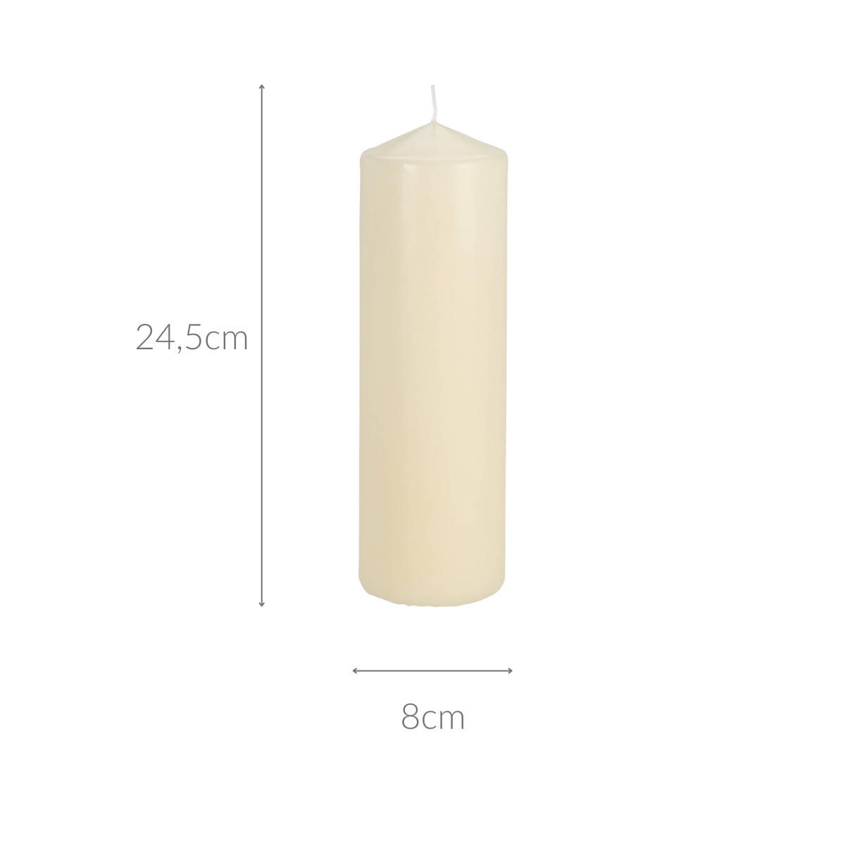KERZE aus Paraffin 8/8/24,5 cm - Beige, Paraffin (8/24.5/8cm) - Home Styling Collection