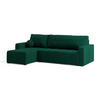 ECKSOFA VOLIRA Grün Plüsch-Stoff mit Schlaffunktion - Grün, Holz (230/143cm) - MASSENO