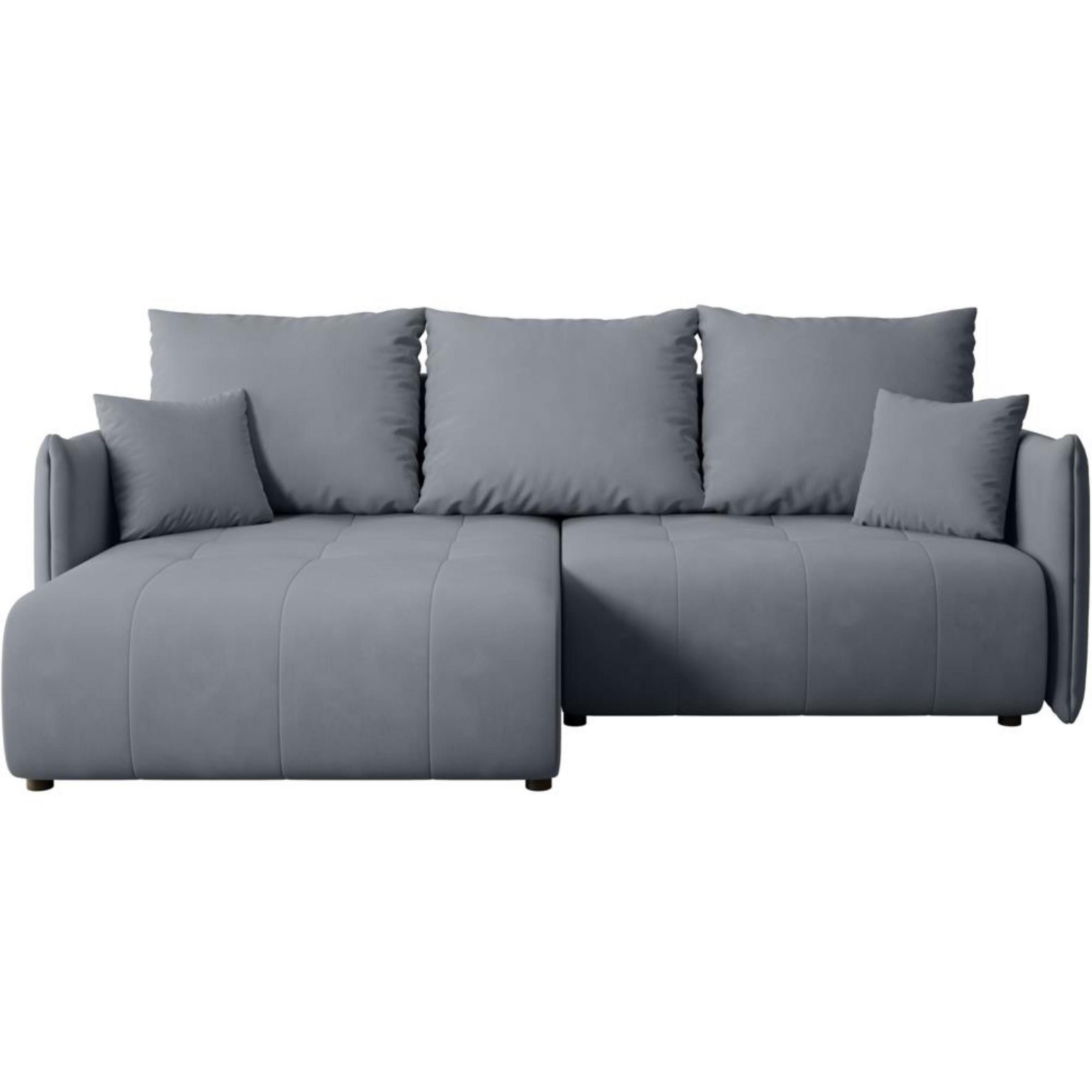 ECKSCHLAFSOFA Henry Mini grau links - Schwarz/Grau, Kunststoff/Textil (221/153cm) - Beautysofa