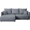 ECKSCHLAFSOFA Henry Mini grau links - Schwarz/Grau, Kunststoff/Textil (221/153cm) - Beautysofa