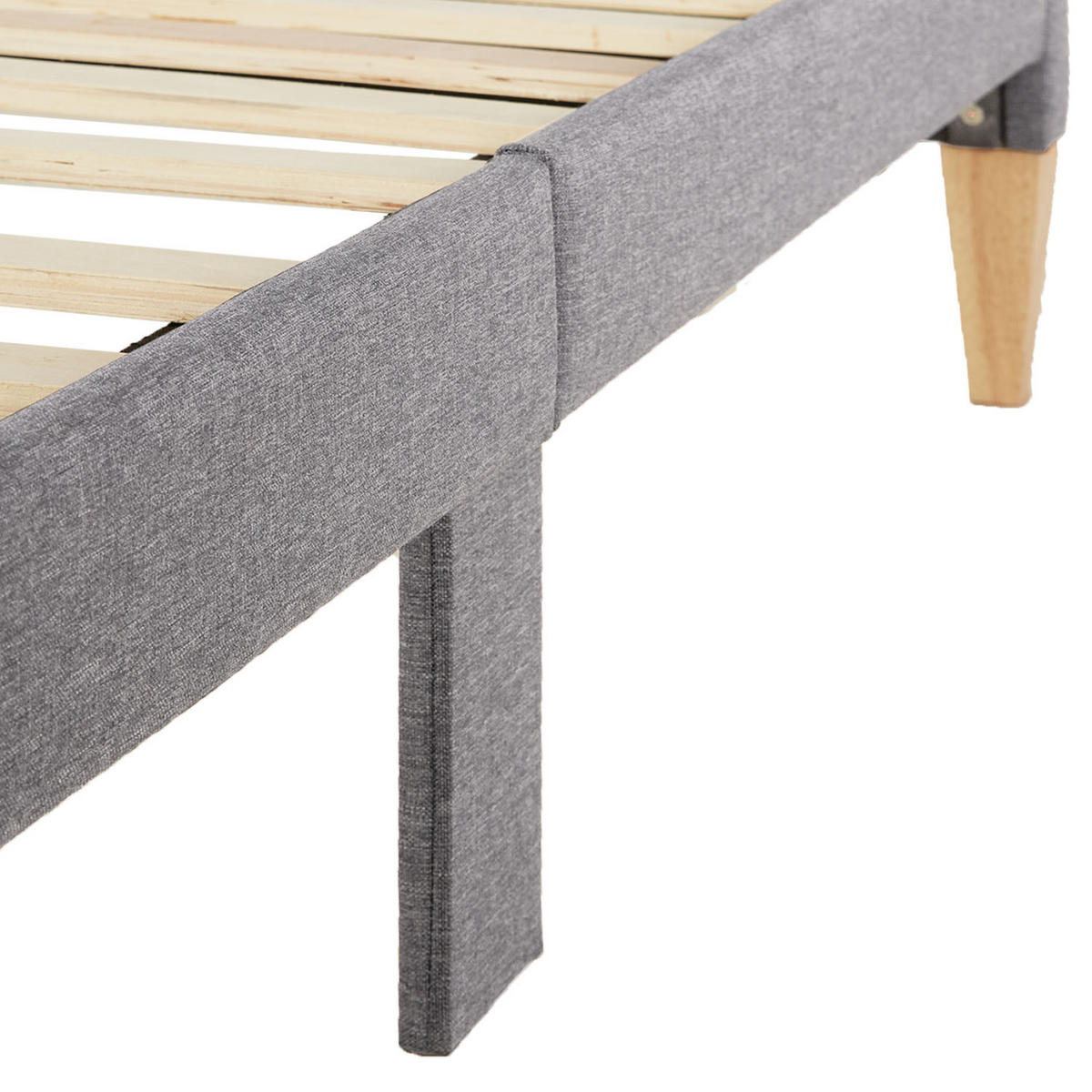 POLSTERBETT mit Lattenrost 140/200 cm in Grau - Grau, Textil (140/200cm) - Homestyle4u