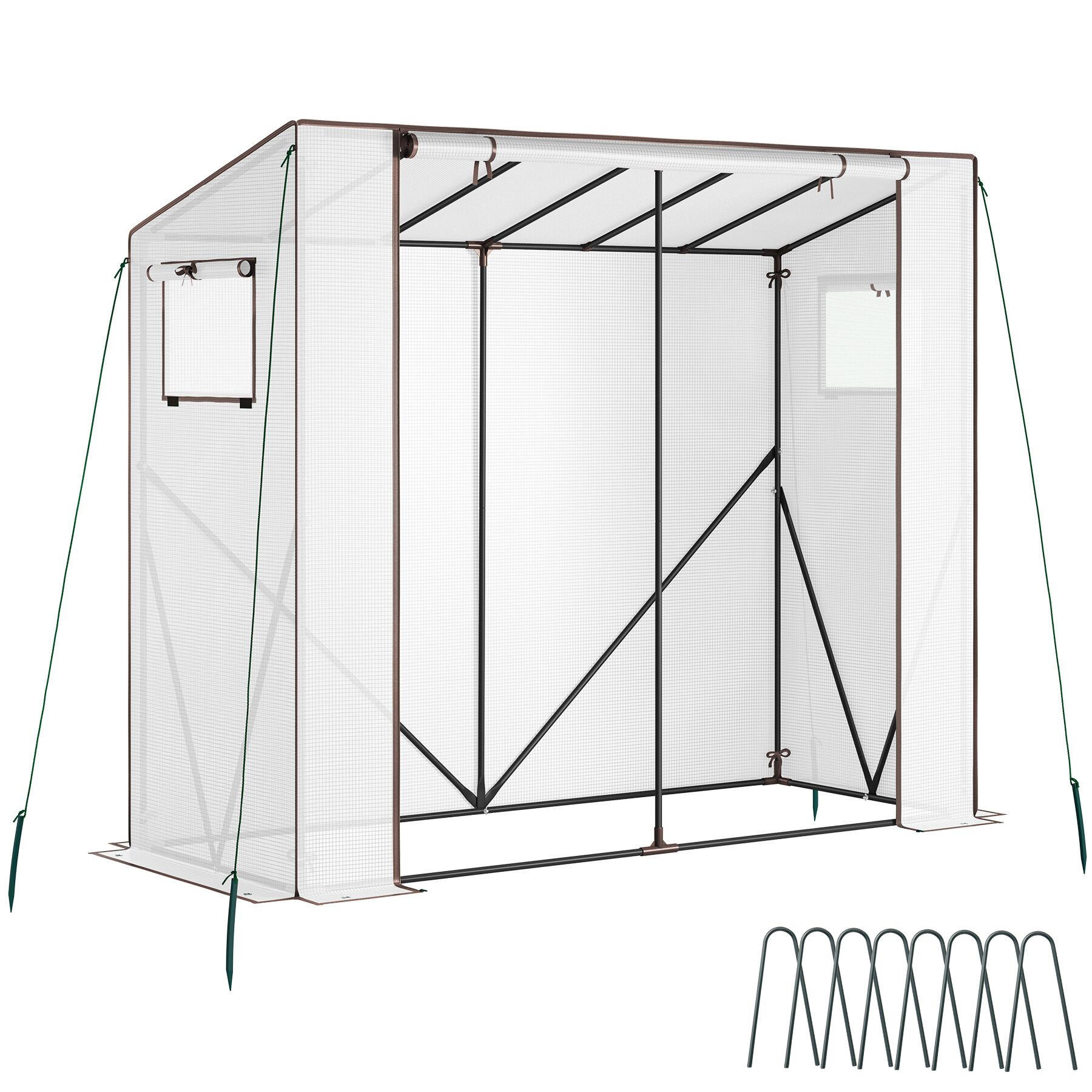 FOLIENGEWÄCHSHAUS Anton, 200 x 77 x 170 cm, inklusive Befestigungsmaterial, transparent - Transparent, Kunststoff (200/170/77cm) - tectake