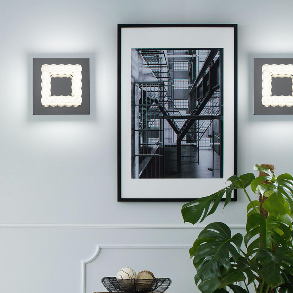 LED WANDLEUCHTE Chrom Kristalle Silber - Silberfarben, Metall (18/9.6/18cm) - Globo Lighting