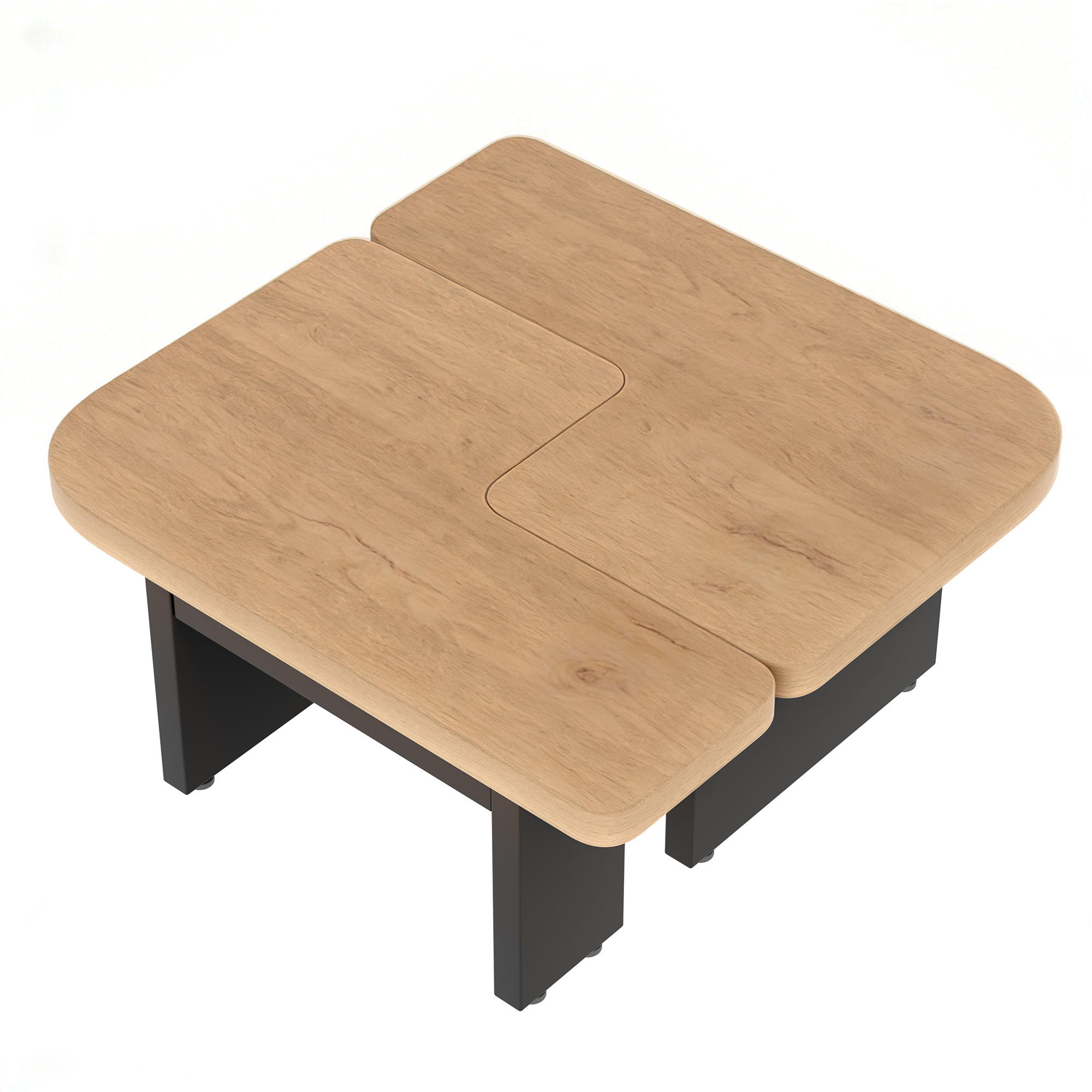 COUCHTISCH DE-003 LED Buchefarben/Schwarz - Buchefarben, Holzwerkstoff (73/103/19cm) - ComfortXL
