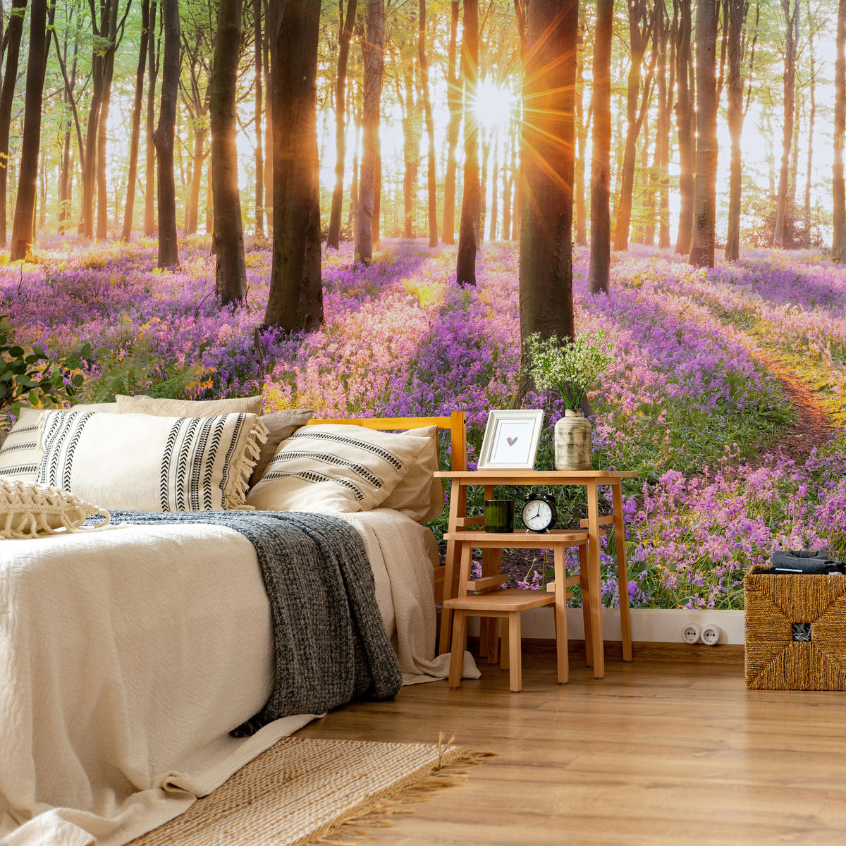 FOTOTAPETA Les Kvety Východ Slnka Krajina 3D 400 x 280 cm - oranžová/hnedá, papier (400/280cm) - Muralo