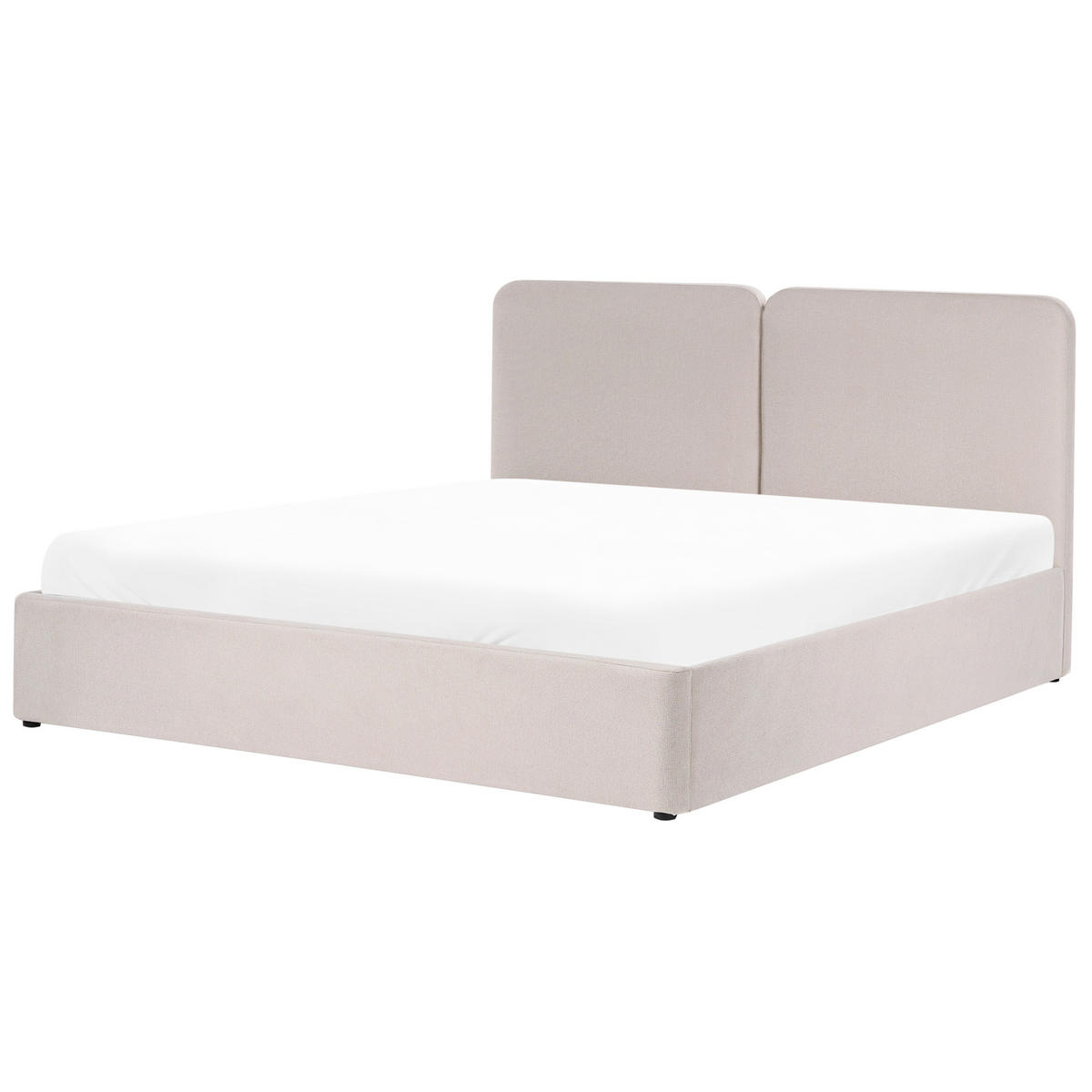 BETT mit Stauraum 180/200 cm Stoff Beige Arbois - Beige, Textil (180/200cm) - Beliani