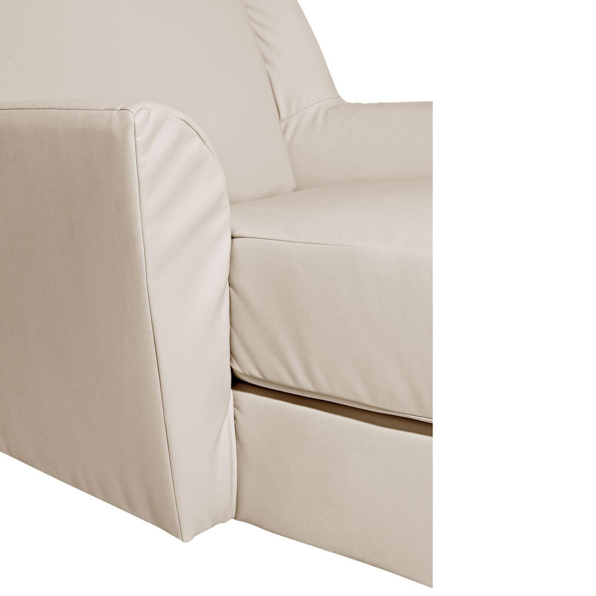 SESSEL XXL Karil Bezug Kunstleder Buche natur / beige - Weiß, Kunststoff (136/107/142cm) - 58aufmkessel