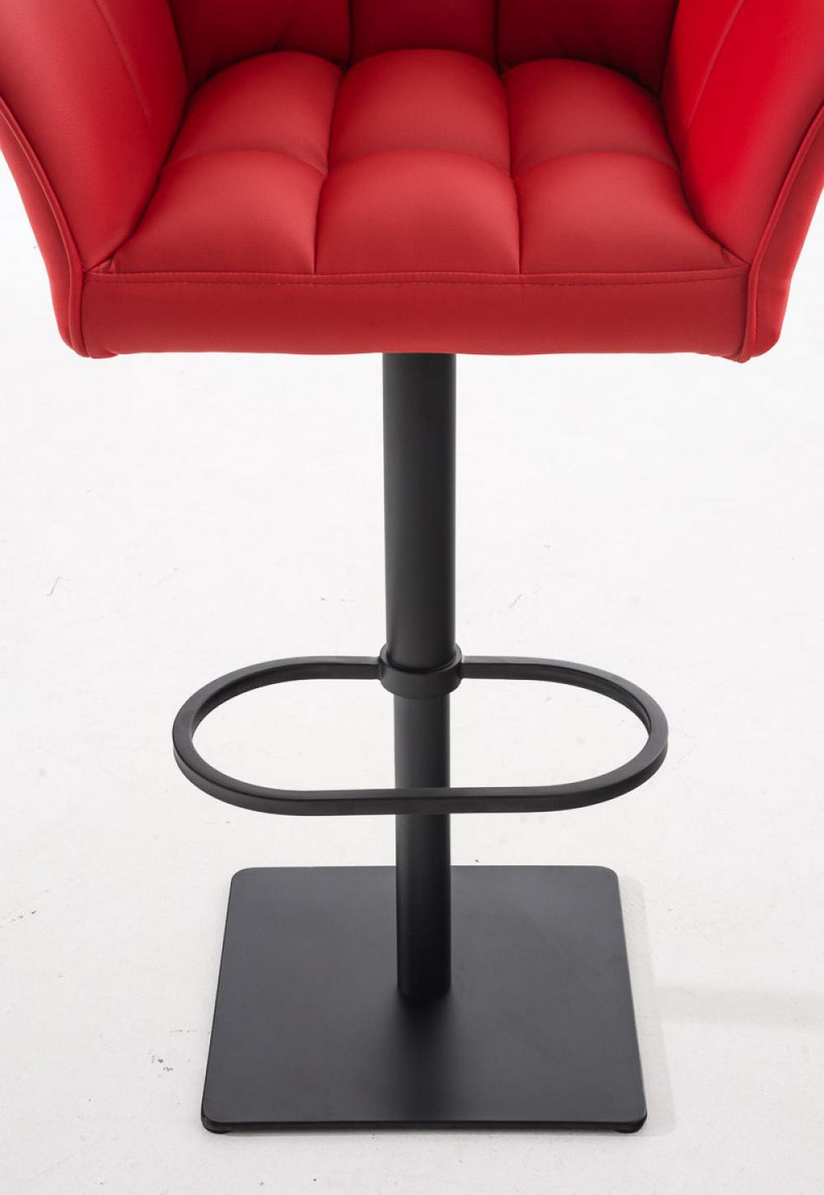 BARHOCKER 2er Set Lederlook Rot - Rot/Schwarz, Textil/Metall (64/88/45cm) - CLP