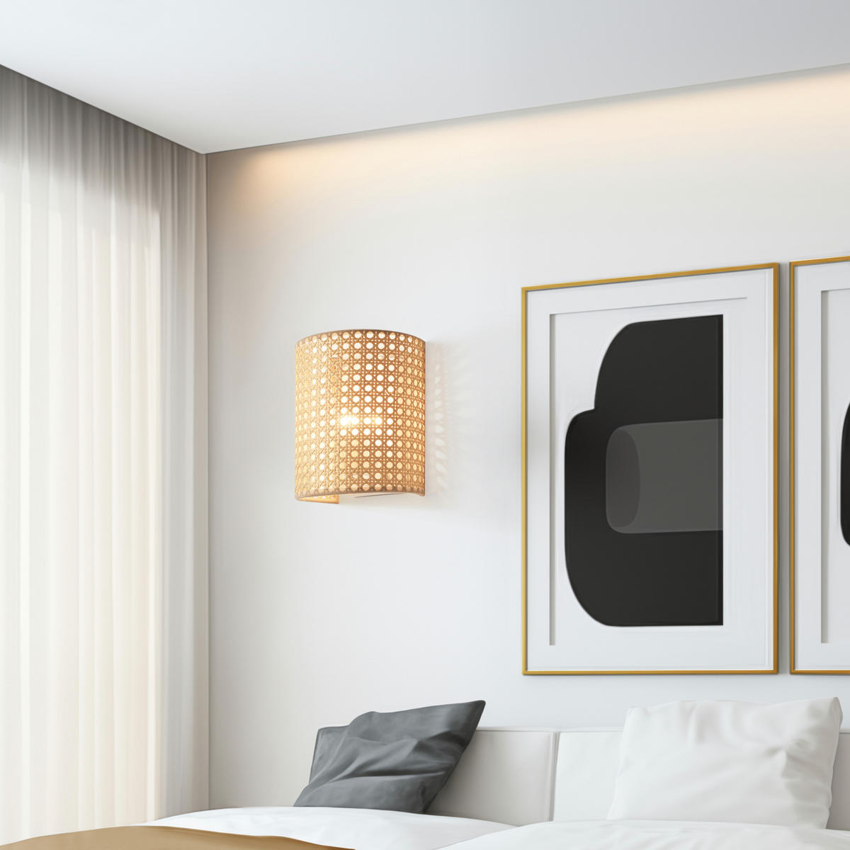 WANDLEUCHTE-SET 2 TLG. Ascot - Beige, Kunststoff/Metall (16/20/12cm) - lux.pro