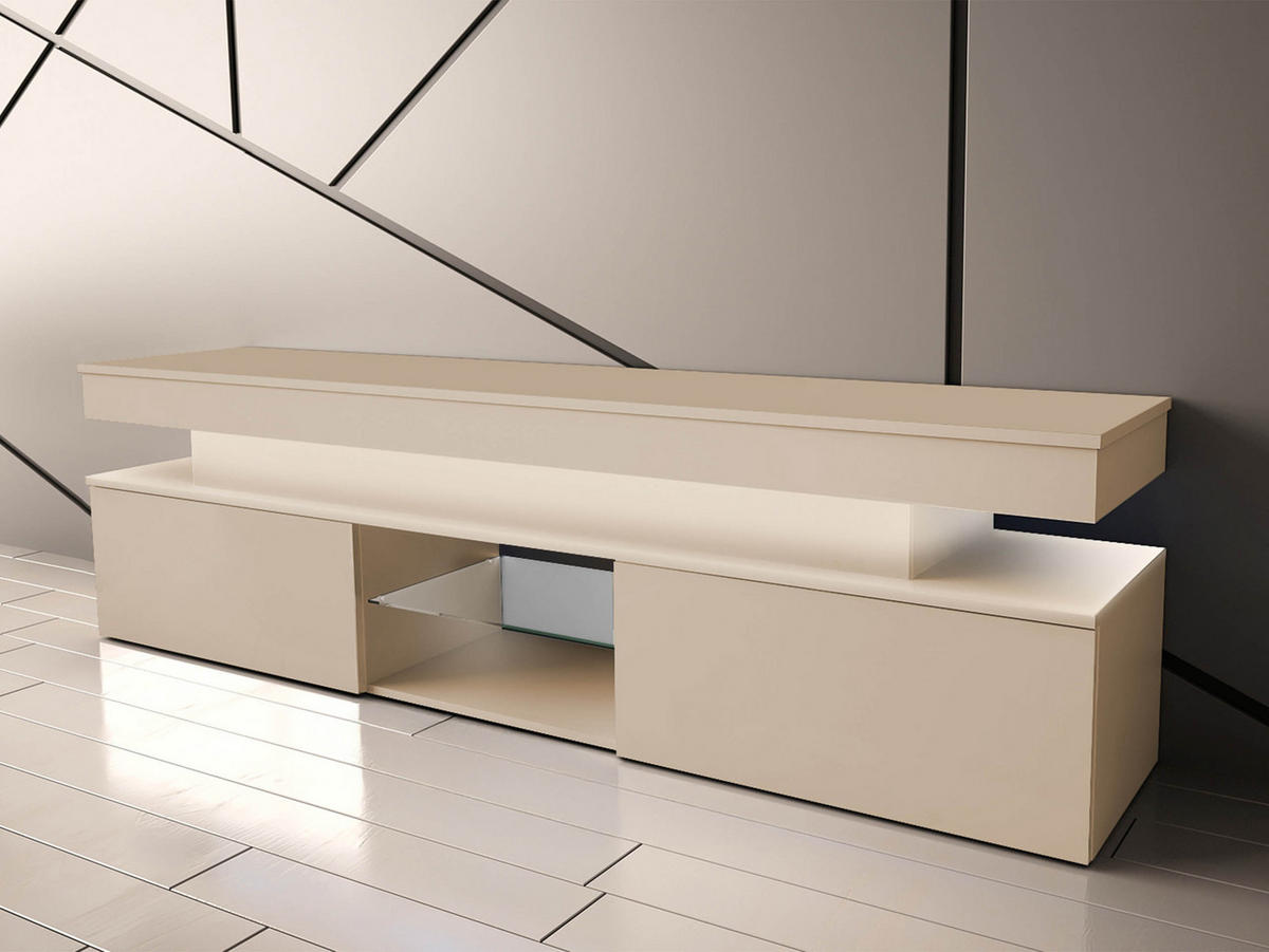 TV-LOWBOARD Glossa Bis 2D 190 - Sandfarben, Holzwerkstoff/Kunststoff (190/54/39cm) - MIRJAN24
