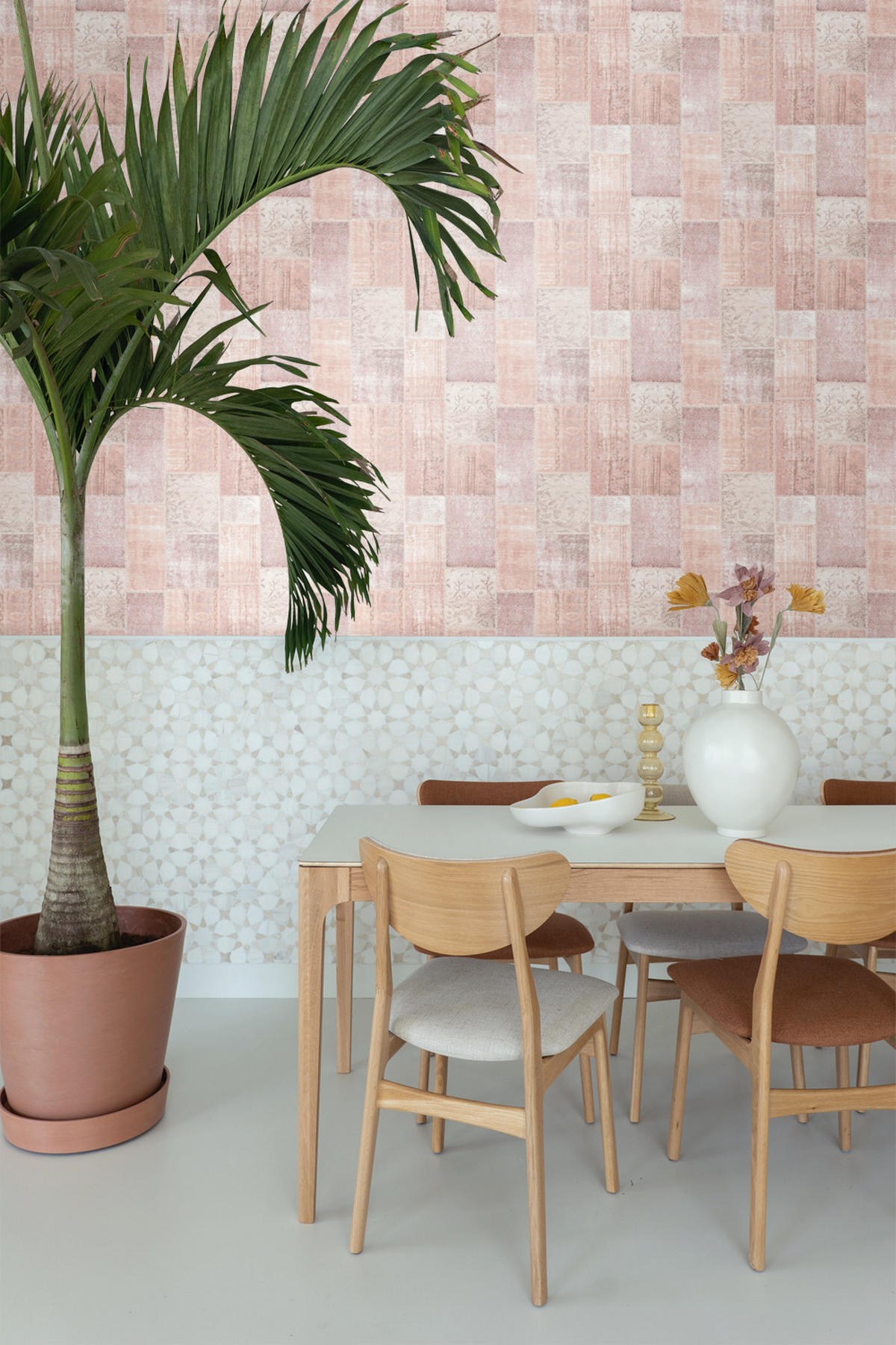 TAPETE orientalisches-Marrakech Kelim-Patchwork 53 cm x 10.05 m - Terracotta, Papier (53/1000cm) - ESTAhome