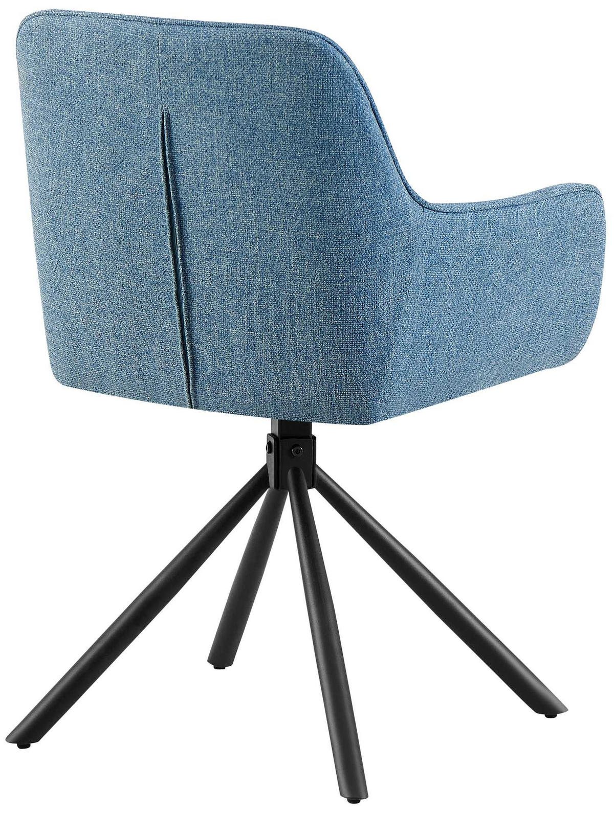 ARMLEHNENSTUHL 2er Set Stoff Blau - Blau/Schwarz, Textil/Metall (58/84/59cm) - CLP